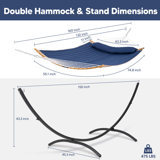 portable hammock with stand#color_dark-blue