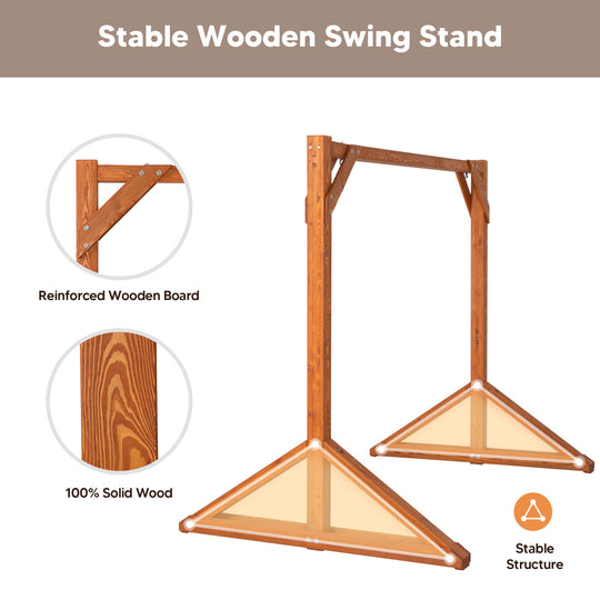Wooden Swing and Stand#Size_4-ft-2-seats