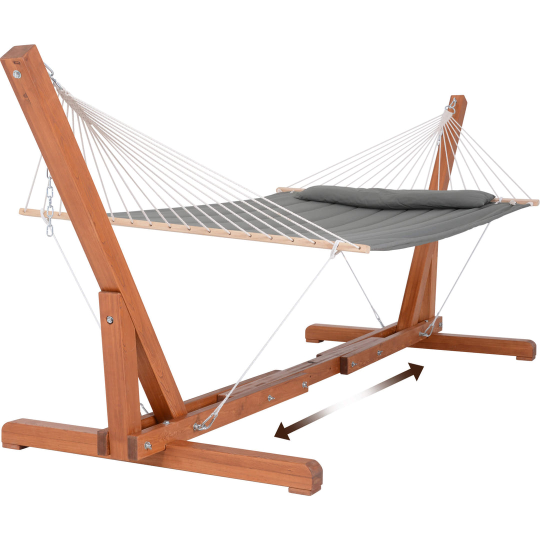 hammock with adjustable wood stand#color_gray