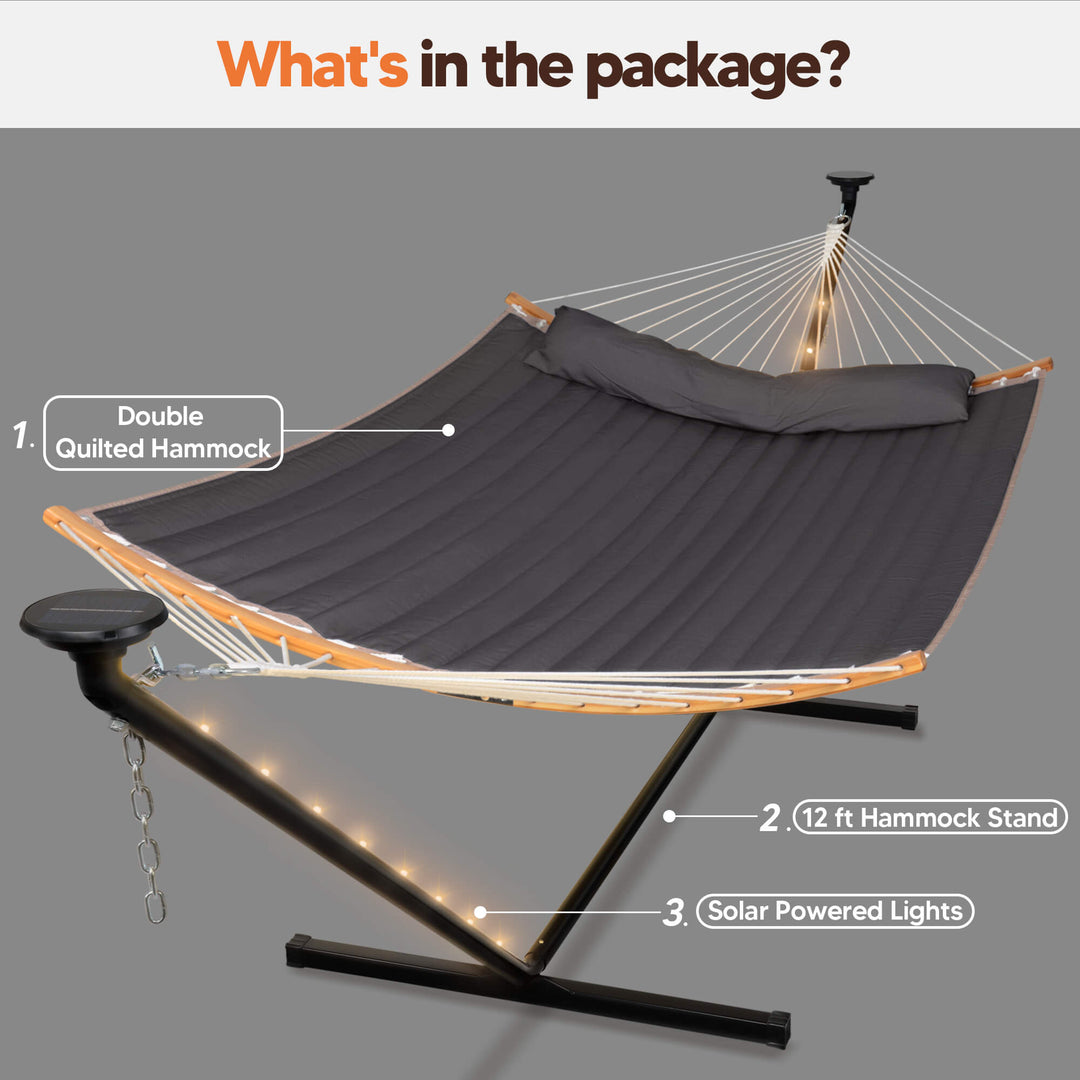 double hammock with stand  #color_dark-gray