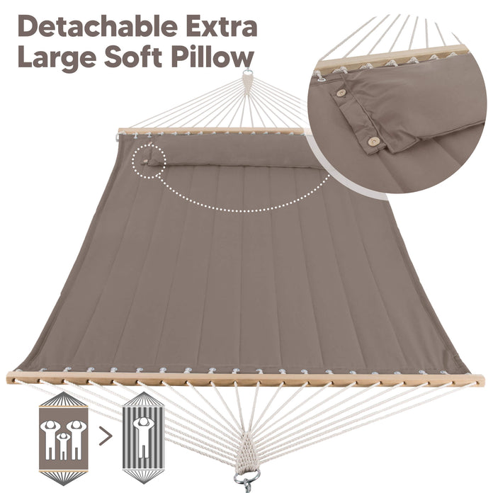 SUNCREAT Quilted Fabric Hammock#color_brown