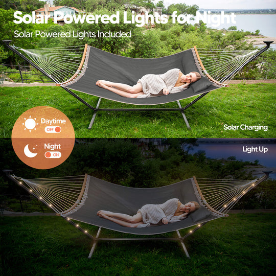 double hammock with stand  #color_dark-gray