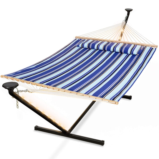 hammock with stand#color_blue-stripes