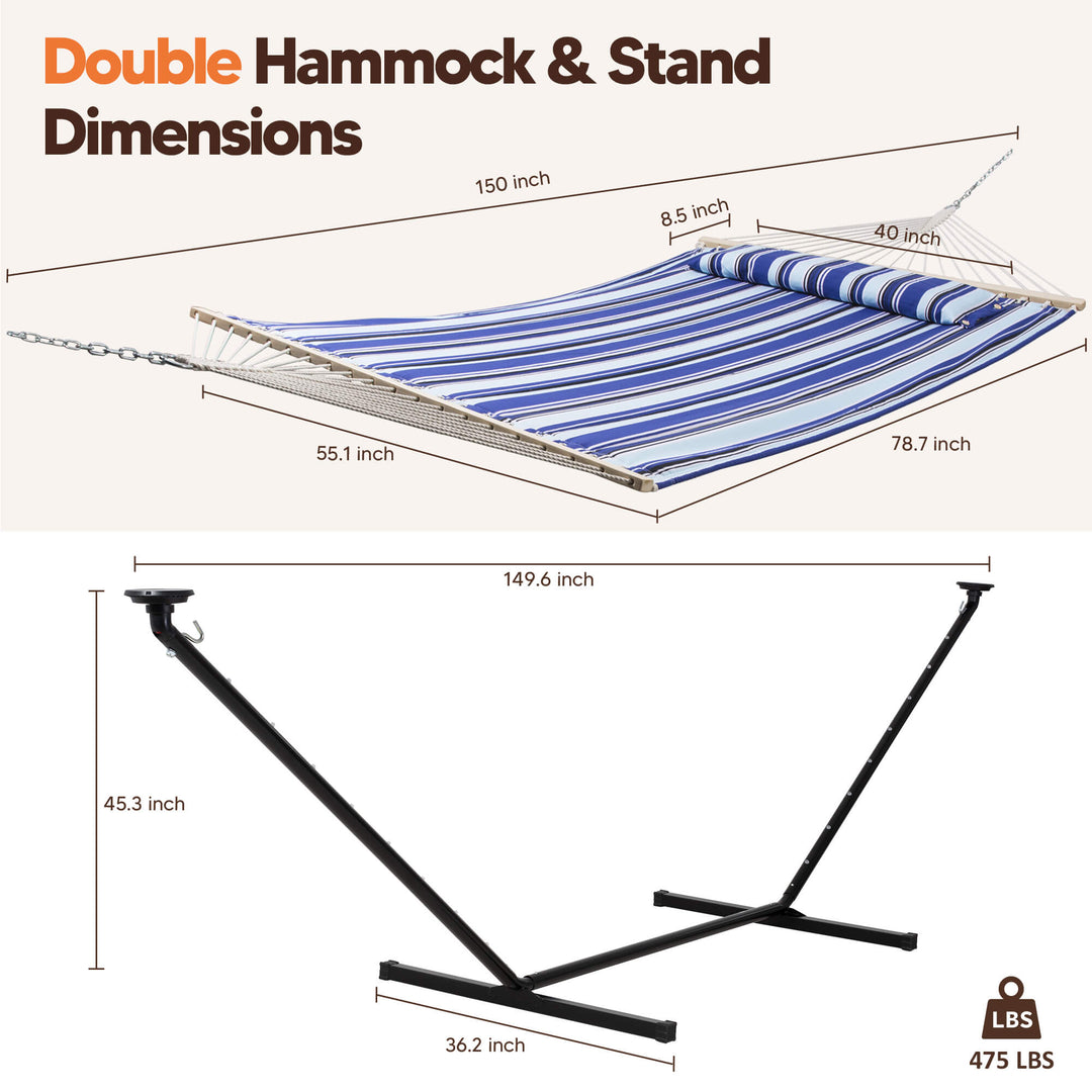 hammock with stand#color_blue-stripes