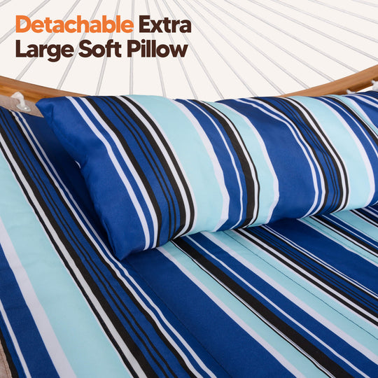 double hammock with stand  #color_blue-stripes