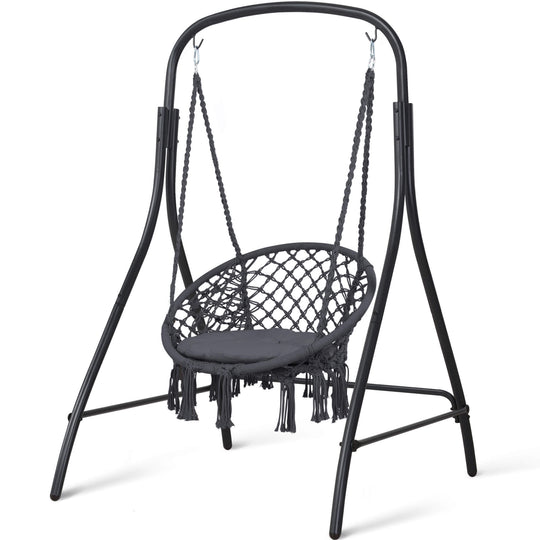 hammock chair with stand#color_gray