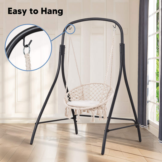 hammock chair with stand#color_white