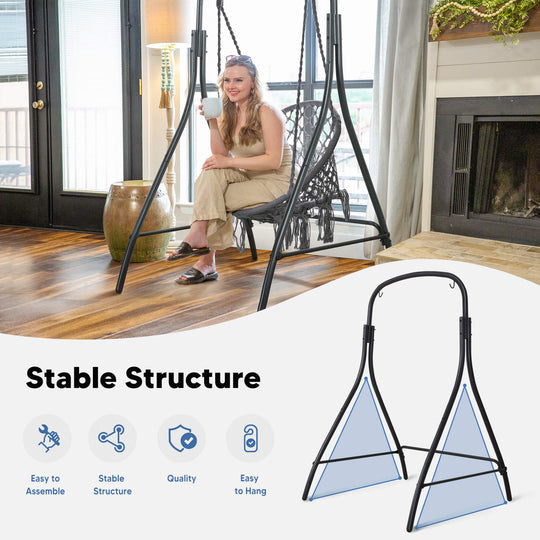 hammock chair with stand#color_gray