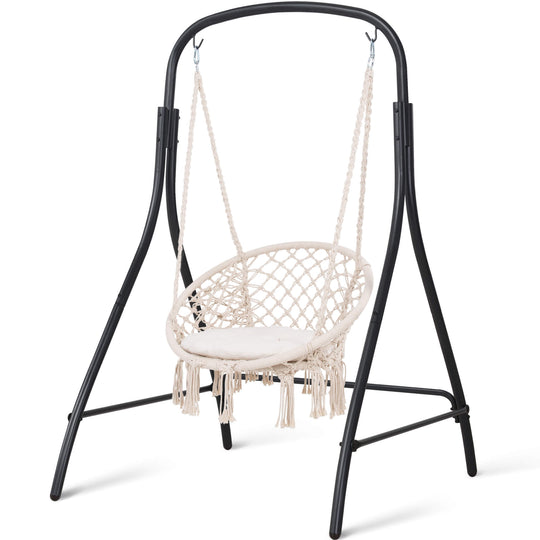 hammock chair with stand#color_white