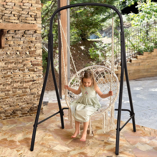 hammock chair with stand#color_white