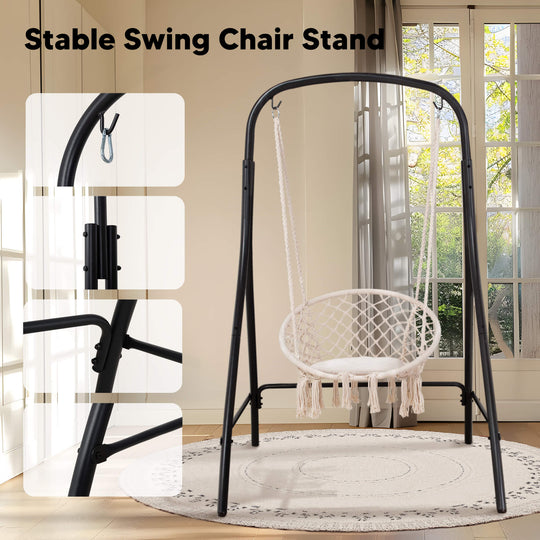 hammock chair with stand#color_white