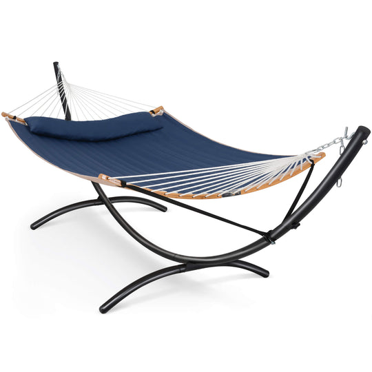 portable hammock with stand#color_dark-blue