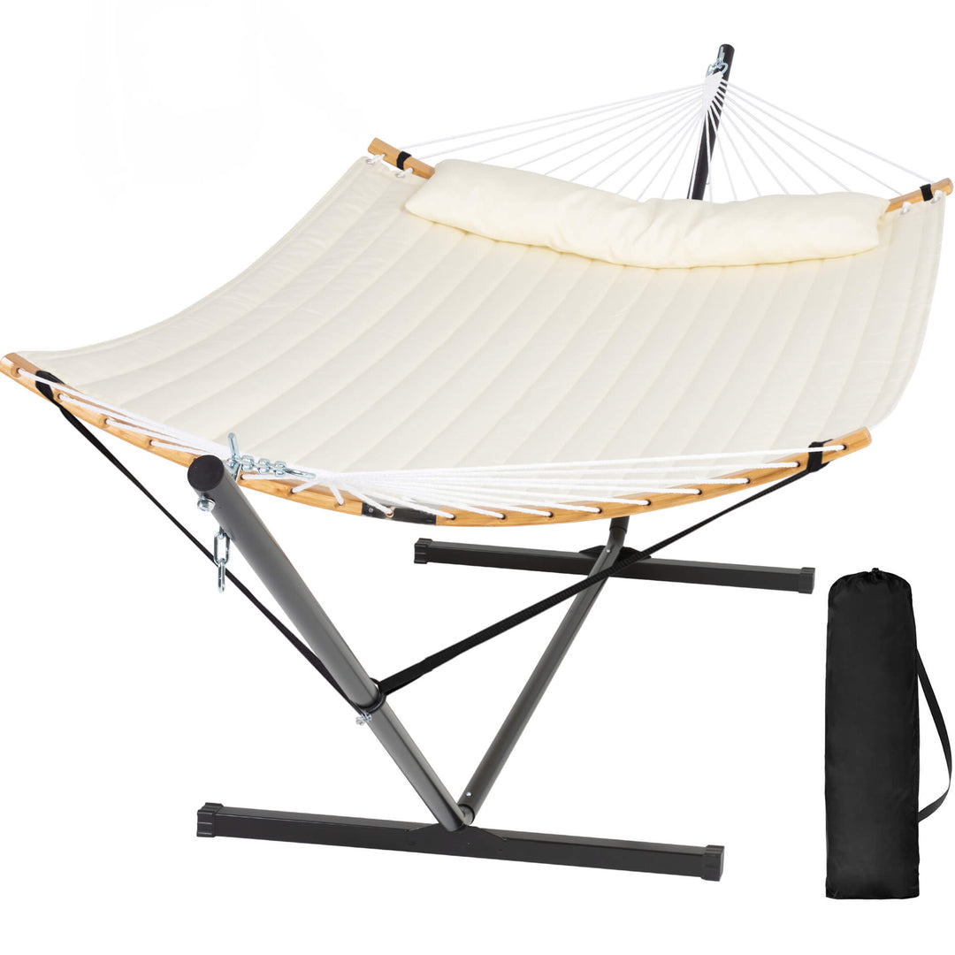 SUNCREAT-Double-Quilted-Hammock-with-Stand#color_beige