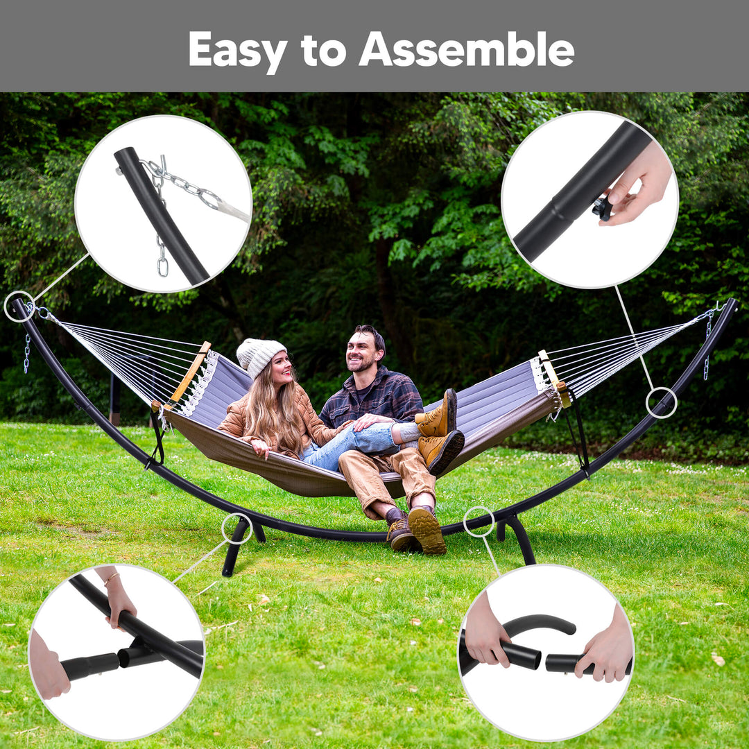 portable hammock with stand#color_dark-gray