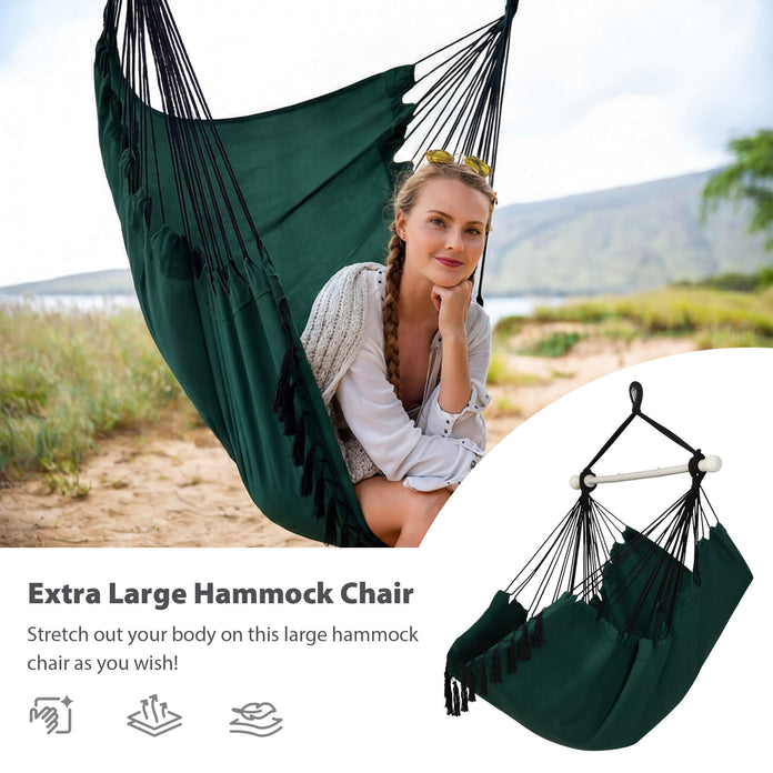 SUNCREAT Hammock Chair Gray#color_dark-green