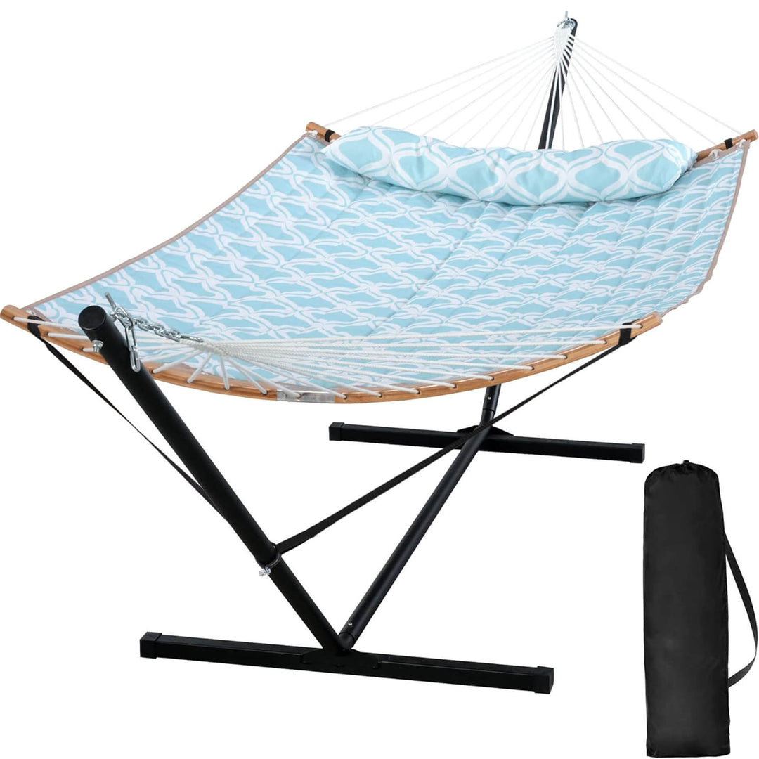 SUNCREAT-Double-Quilted-Hammock-with-Stand-Green-Drops#color_green-drops