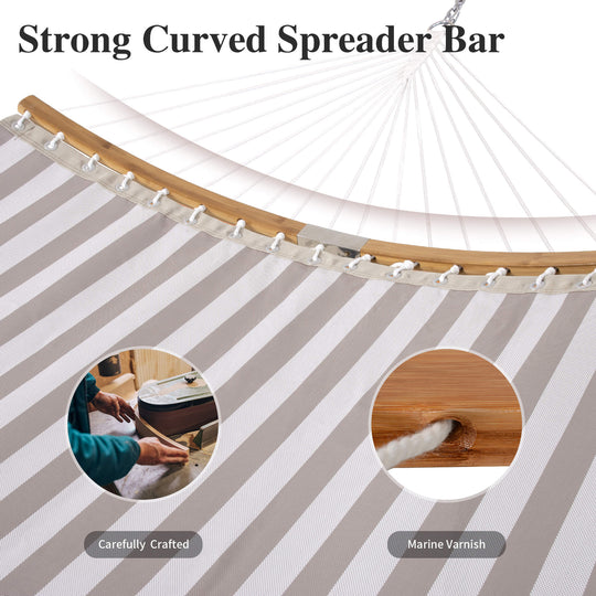 hammock with stand#color_light-brown-stripes