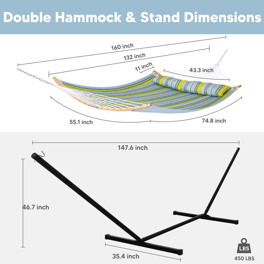 SUNCREAT-Double-Quilted-Hammock-with-Stand#color_yellow-blue