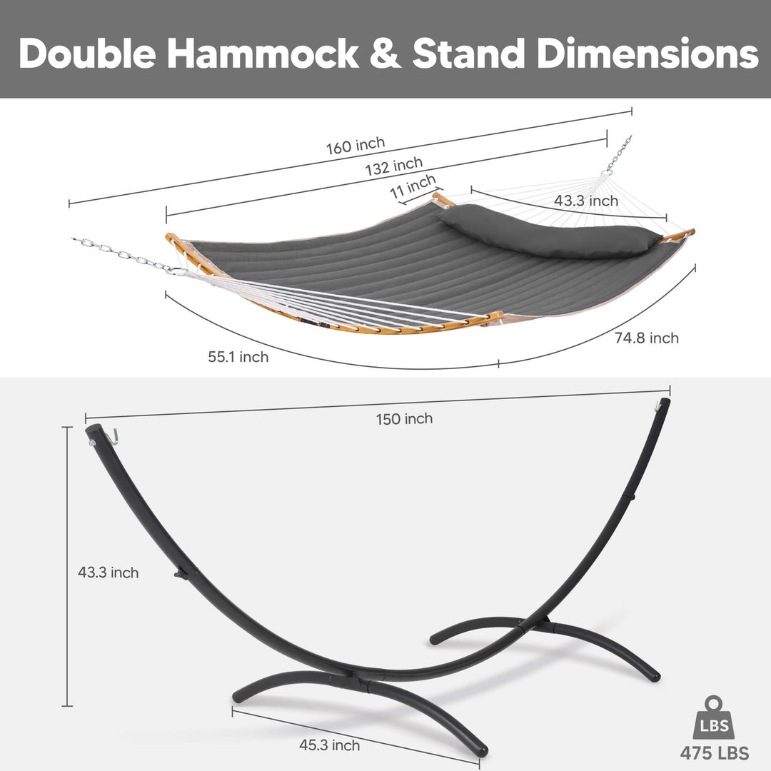 portable hammock with stand#color_dark-gray