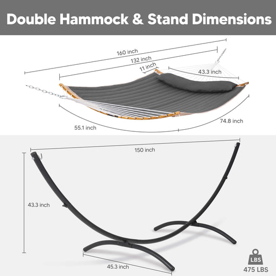 portable hammock with stand#color_dark-gray