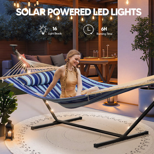 hammock with stand#color_blue-stripes