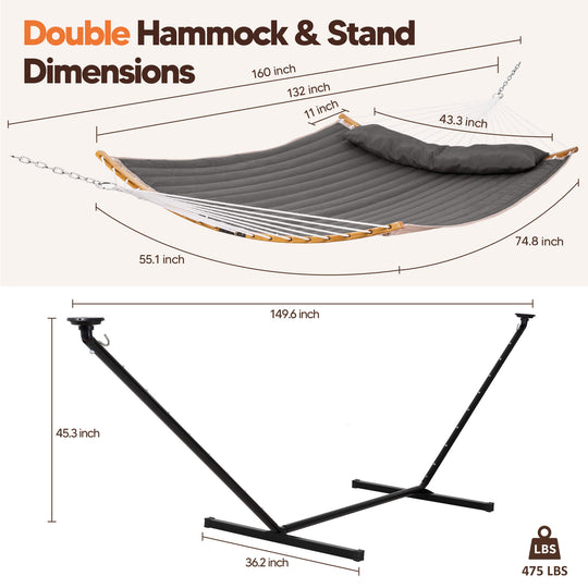 double hammock with stand  #color_dark-gray