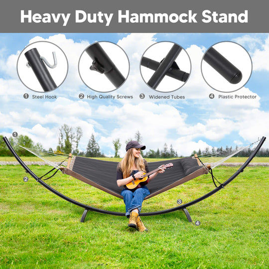portable hammock with stand#color_dark-gray
