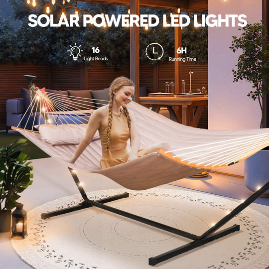 double hammock with stand  #color_brown