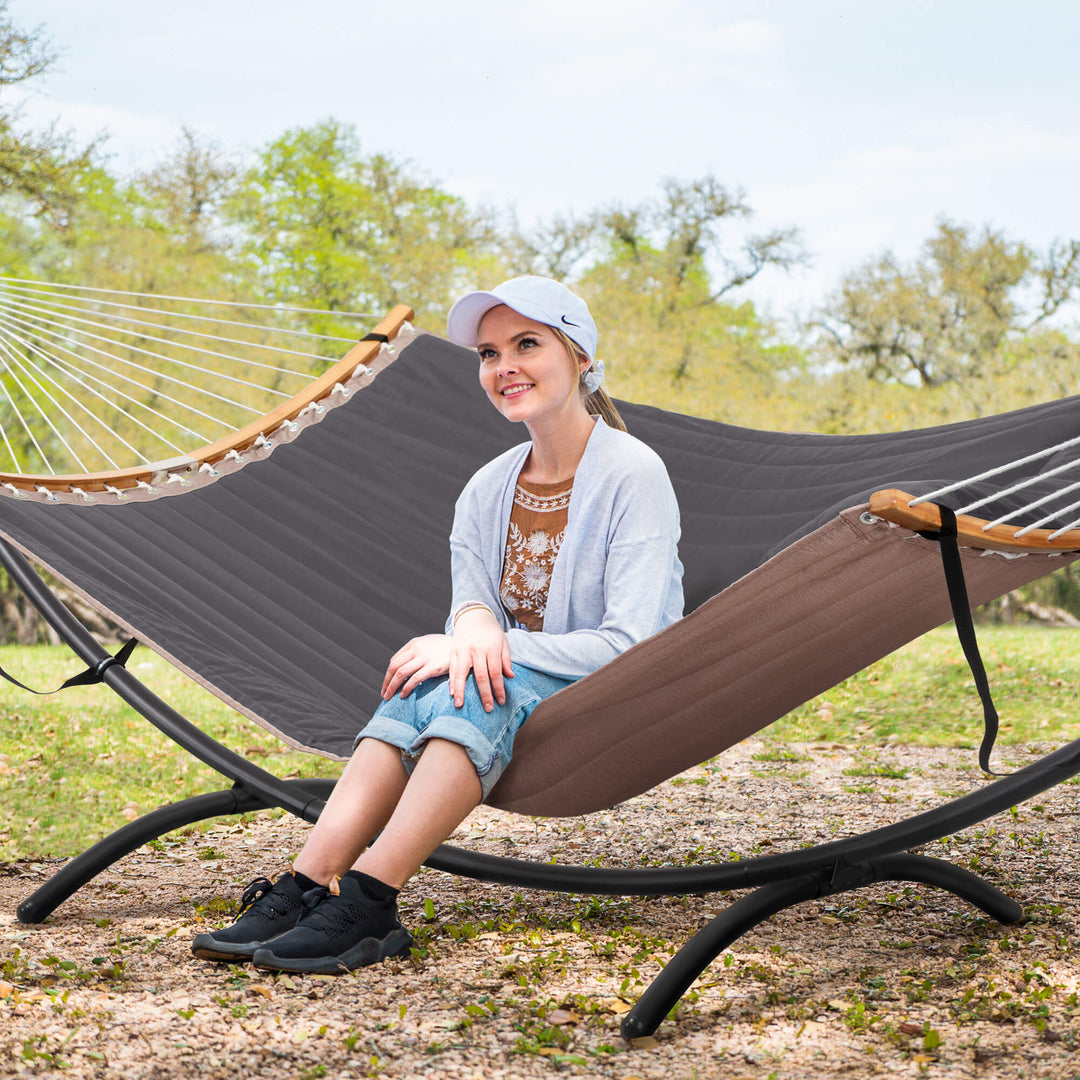 portable hammock with stand#color_dark-gray