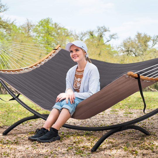 portable hammock with stand#color_dark-gray