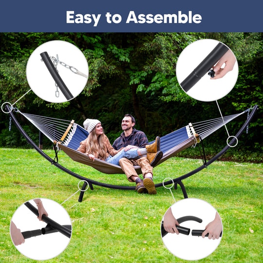 portable hammock with stand#color_dark-blue