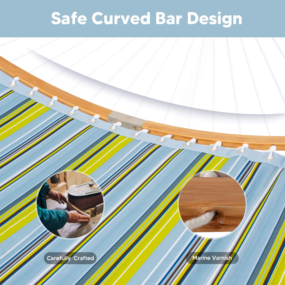 SUNCREAT-Double-Quilted-Hammock-with-Stand#color_yellow-blue