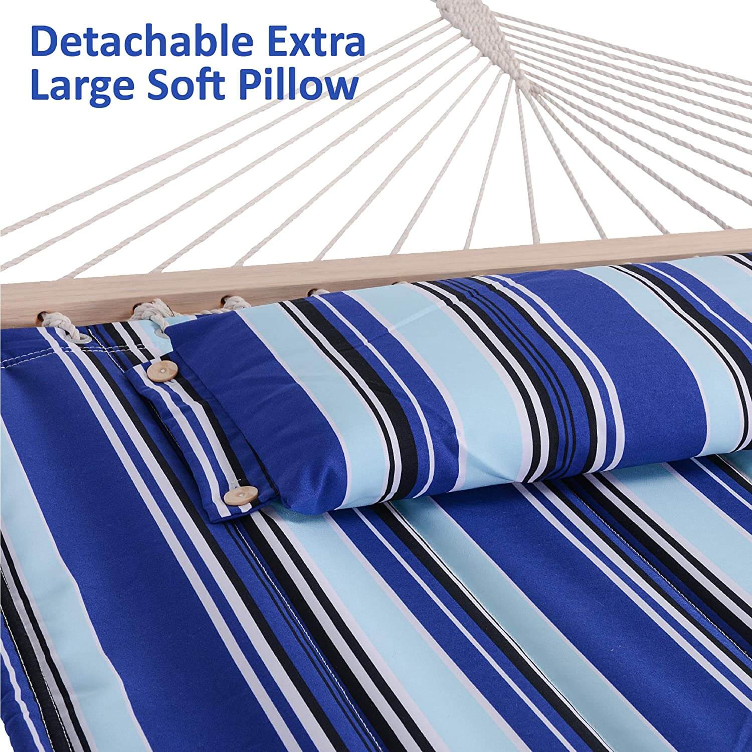SUNCREAT Quilted Fabric Hammock, Blue Stripes#color_blue-stripes