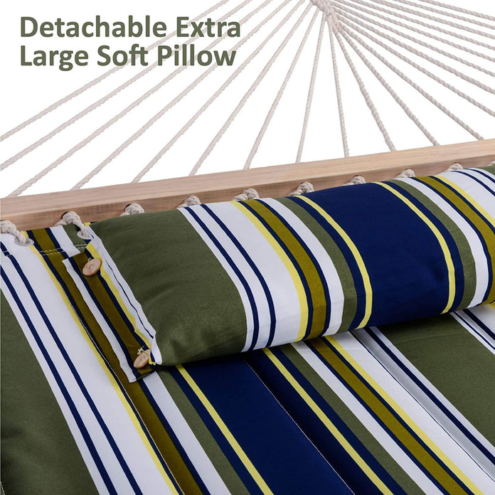 SUNCREAT Quilted Fabric Hammock, Blue Aqua#color_green-stripes