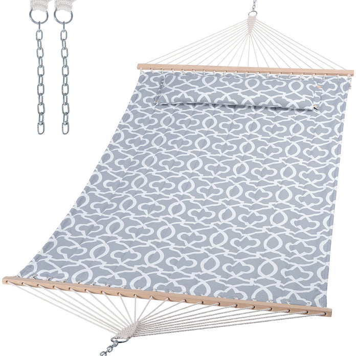 SUNCREAT Quilted Fabric Hammock, Grey Pattern#color_gray