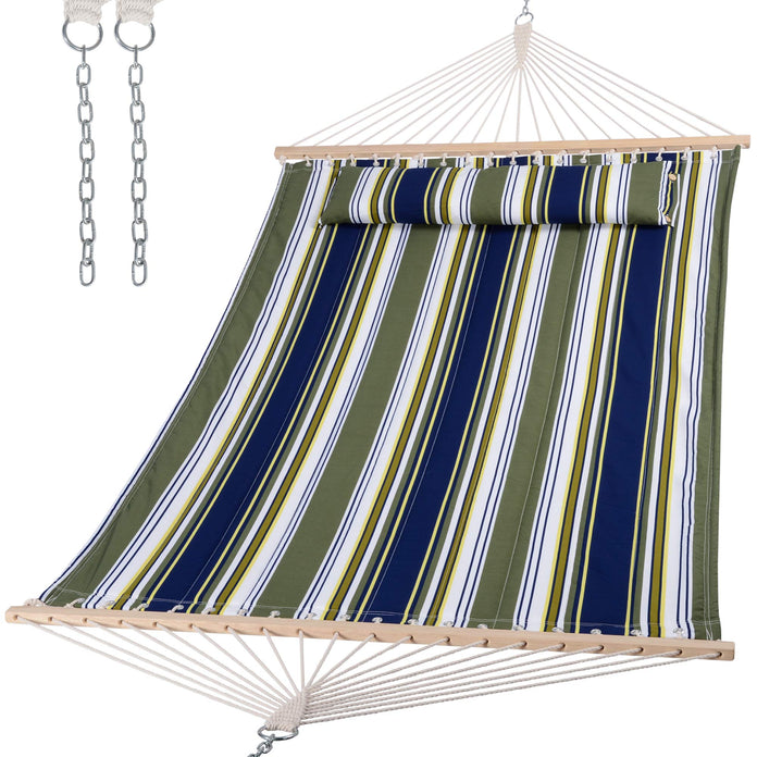 SUNCREAT Quilted Fabric Hammock, Blue Aqua#color_green-stripes