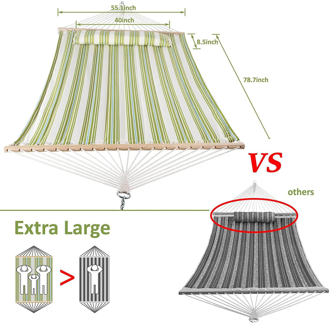 SUNCREAT-outdoor-double-quilted-hammock-with-stand#color_green-beige