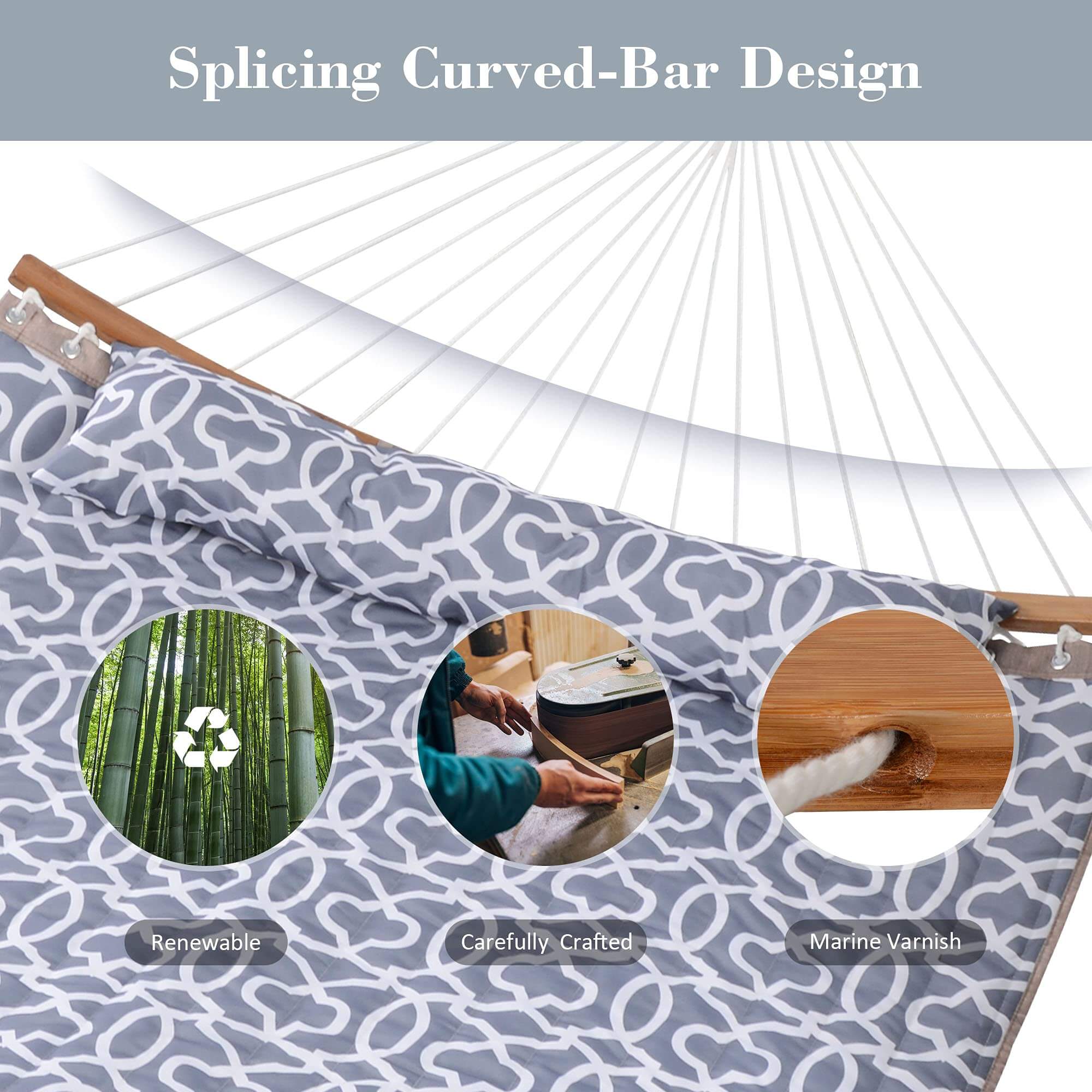 SUNCREAT-Double-Hammock-with-Curved-Bar-Gray-Pattern#color_gray-pattern