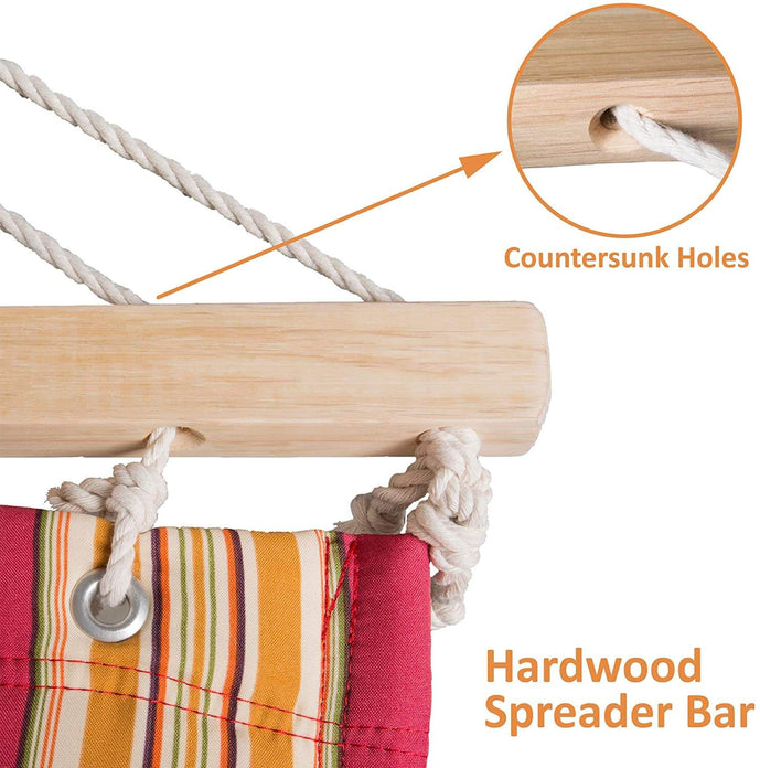 SUNCREAT Quilted Fabric Hammock, Red Stripes#color_red-stripes