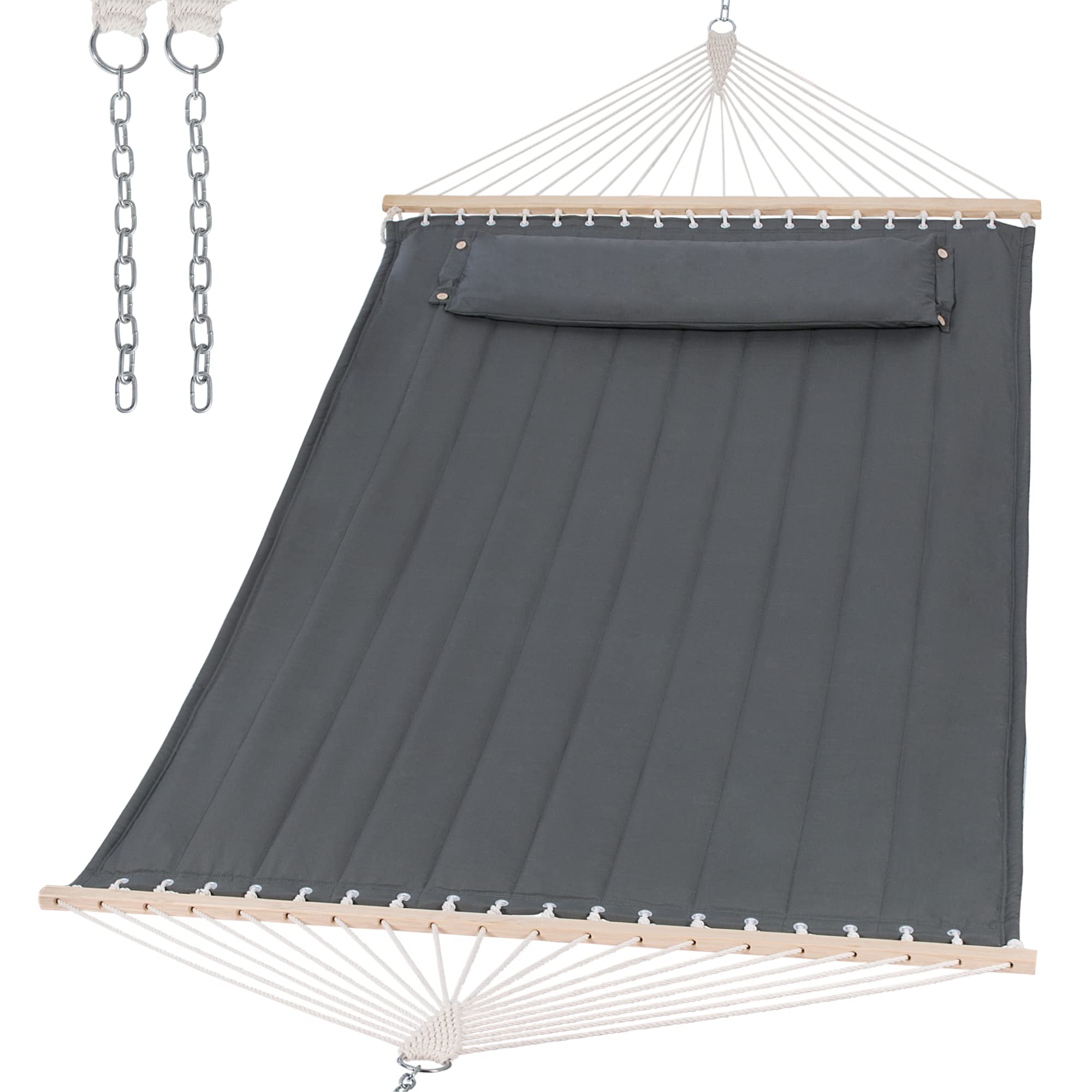 SUNCREAT Quilted Fabric Hammock, Gray#color_gray