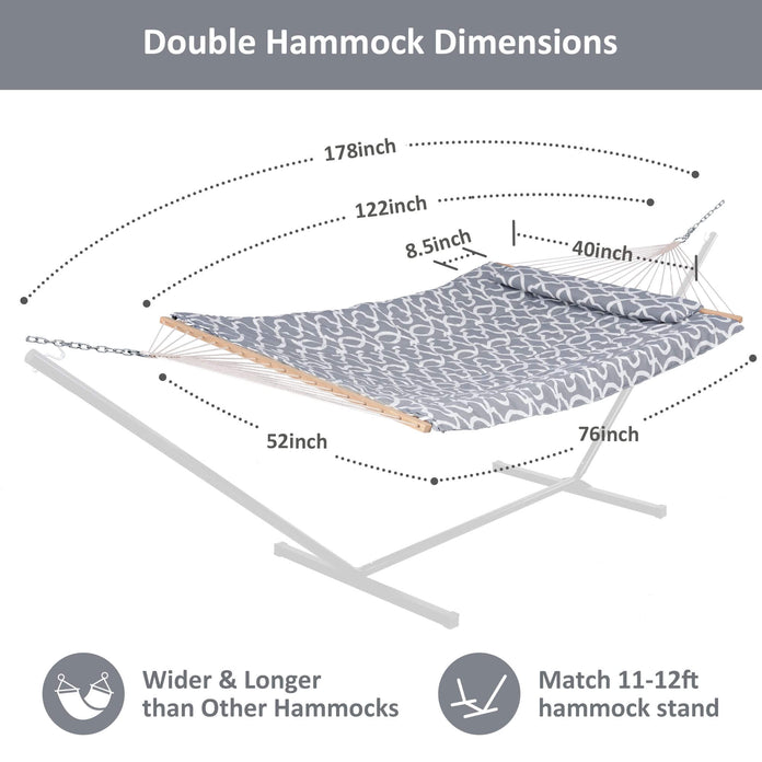 SUNCREAT Quilted Fabric Hammock, Grey Pattern#color_gray