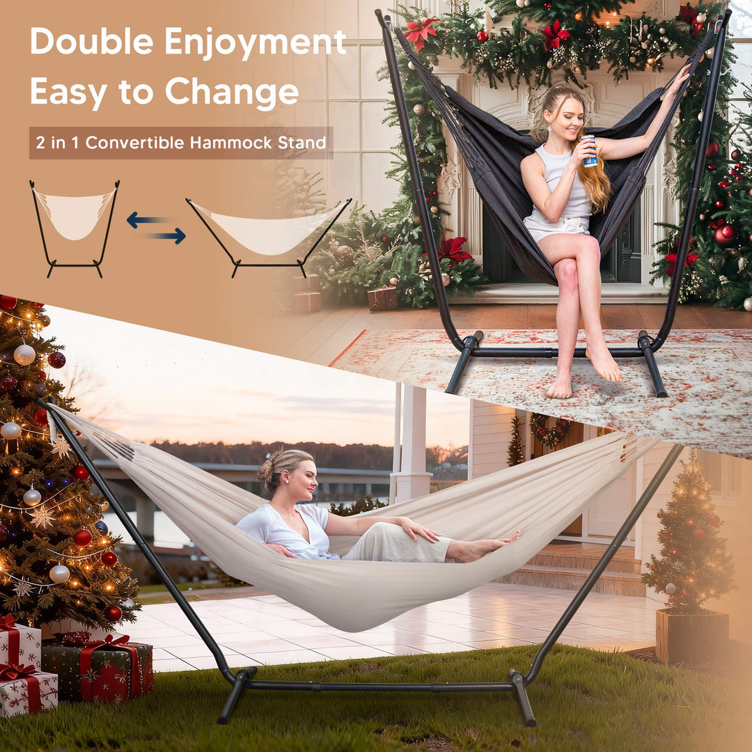 SUNCREAT-2-in-1 Heavy-Duty-2-Person-Hammock-with-Stand-Natural#color_natural