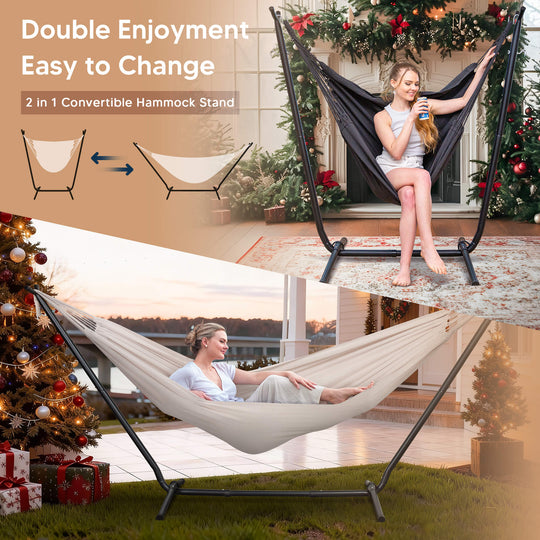 SUNCREAT-2-in-1 Heavy-Duty-2-Person-Hammock-with-Stand-Natural#color_natural