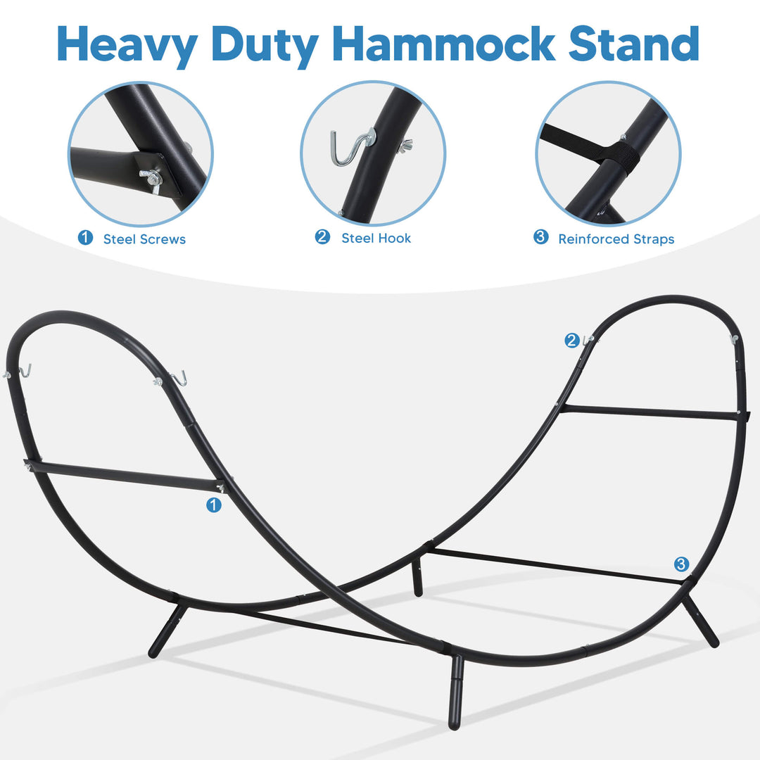2 Person hammock with stand#color_blue-stripe