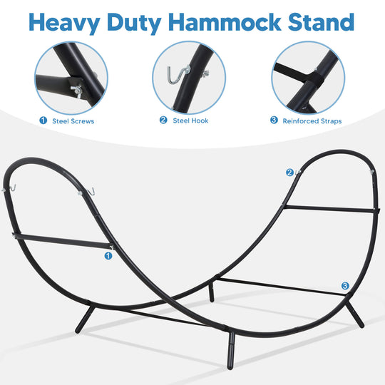 2 Person hammock with stand#color_blue-stripe