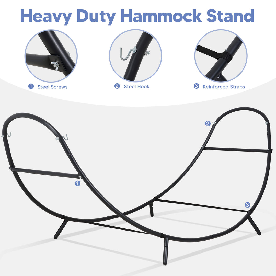 2 Person hammock with stand#color_blue-white-stripes