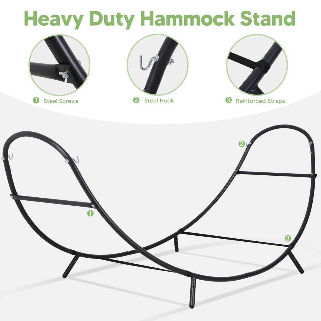 2 Person hammock with stand#color_dark-gray