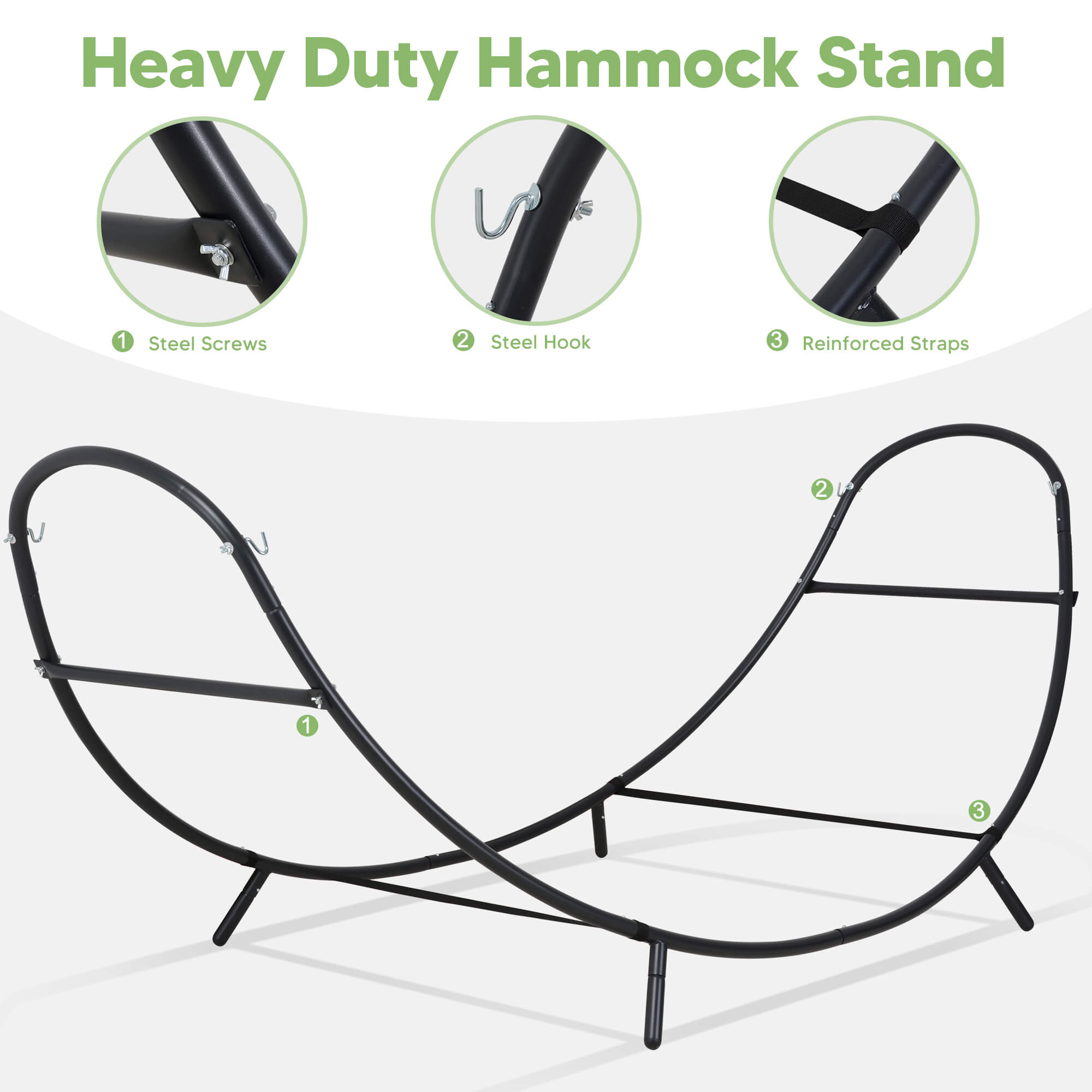 2 Person hammock with stand#color_dark-gray