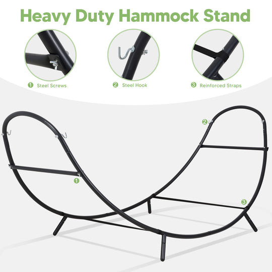 2 Person hammock with stand#color_dark-gray