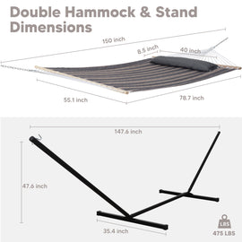 hammock with stand#color_gray-stripes